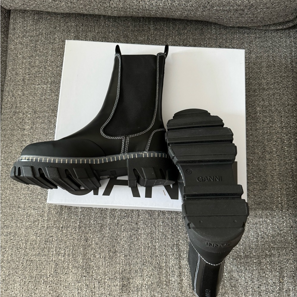 Ganni Cleated Mid Chelsea Boot